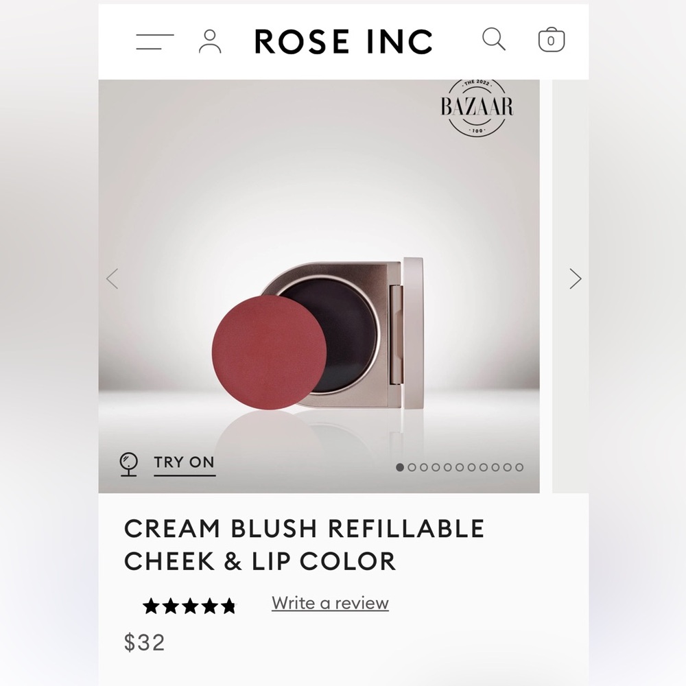 Rose Inc cream blush in Azalea